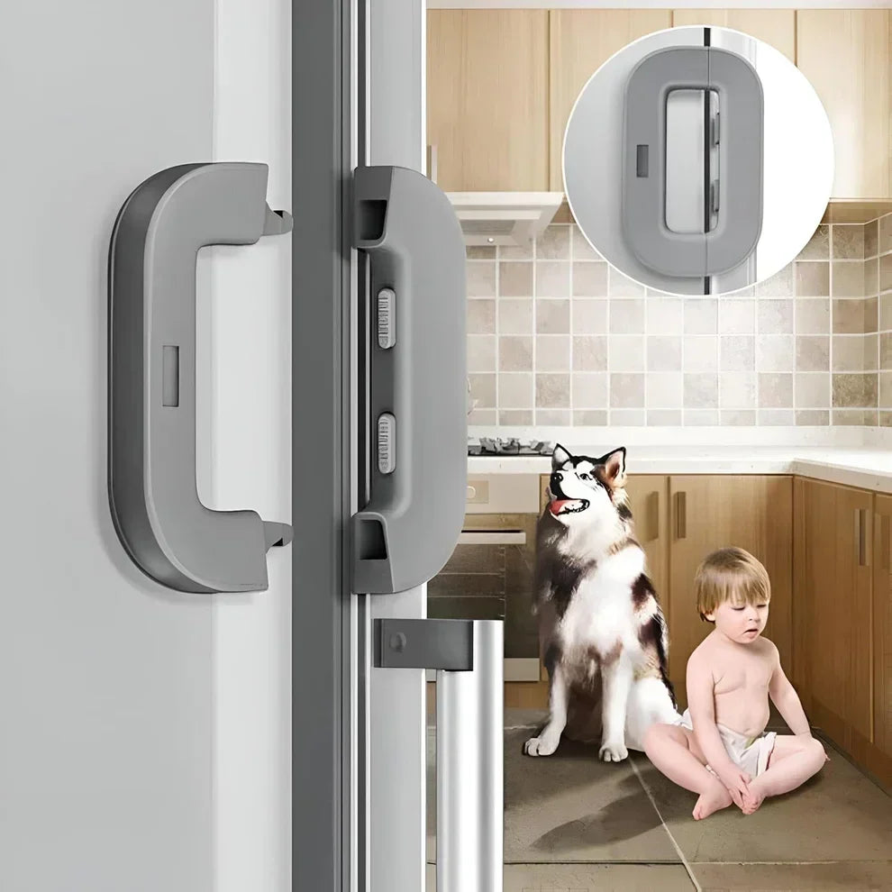 Refrigerator Door Lock for Child Safety | Easy Adhesive Freezer Lock | Double Button Design | Random Color